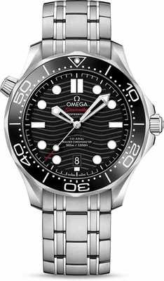 Omega Seamaster Diver 300M Co-Axial Master Chronometer Black Dial on Bracelet