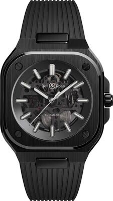 Bell & Ross BR 05 Skeleton Black Ceramic on Rubber Strap