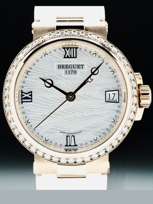 Breguet 9518BR/52/584/D000 Ladies Marine Rose Gold Wave Pattern Dial