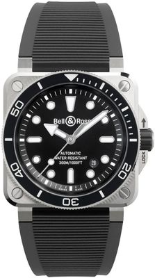 Bell & Ross BR03A-D-BL-ST/SRB Diver Black Steel Rubber Strap