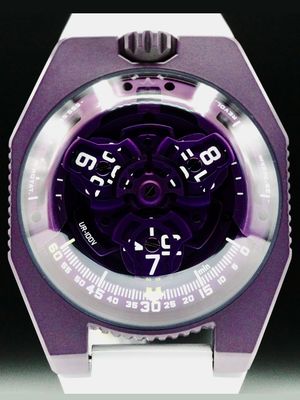 Urwerk UR-100V Violet on White Rubber Strap