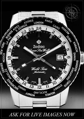 Zodiac ZO9409 Super Sea Wolf World Time GMT Black