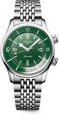Longines L3.764.4.06.6 Legend Diver Green Dial on Bracelet