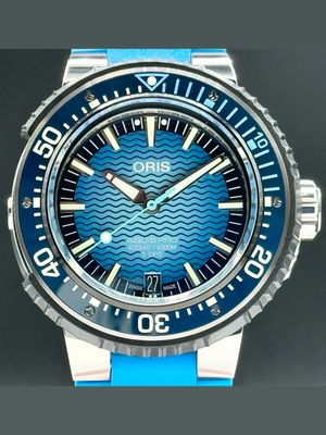 Oris 01 400 7777 7155-Set Aquis Titan Pro 4000M Titanium Blue