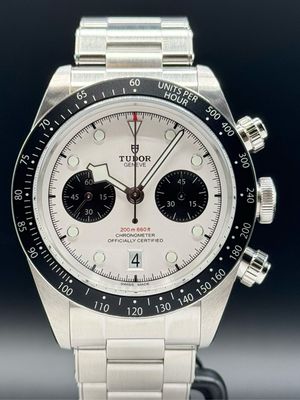 Tudor M79360N-0002 Black Bay Chrono 41mm Steel Case on Rivet Steel Bracelet