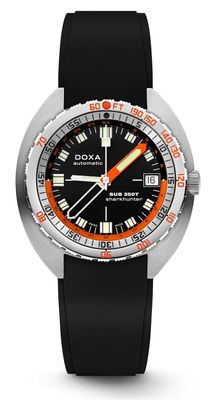 DOXA 855.10.101.20 SUB 250T GMT Sharkhunter On Black Rubber Strap
