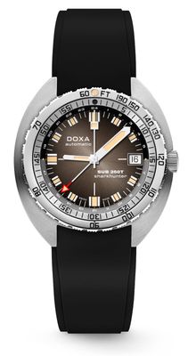 DOXA 855.10.101V.20 SUB 250T GMT Sharkhunter Vintage On Black Rubber Strap