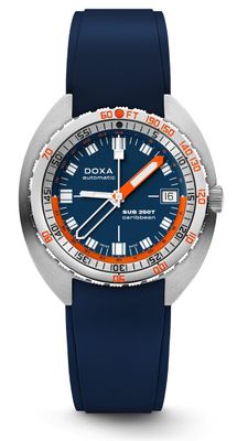 DOXA 855.10.201.32 SUB 250T GMT Caribbean On Blue Rubber Strap