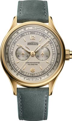 Angelus 0CHCQ.I01A.V010Q Chronograph Telemeter Yellow Gold White Dial