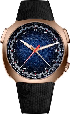 H. Moser & Cie. 6907-0402 Streamliner Flyback Chronograph Rose Gold Frosted Funky Blue Fumé
