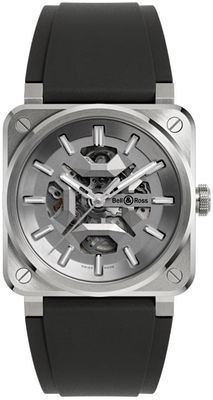 Bell & Ross BR03A-GR-SKST/SRB BR-03 Skeleton Grey Steel
