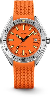 DOXA SUB 200 Professional 796.15.351.21 On Orange Rubber Strap