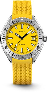 DOXA SUB 200 Divingstar 796.10.361.31 on Yellow Rubber Strap