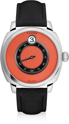 Fears BS240.500A.114.047 Brunswick 40.5 Jump Hour Coral on Buffalo Leather Strap