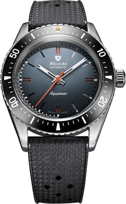 Nivada Grenchen 32077A01 Aquamar Grey on Rubber Strap